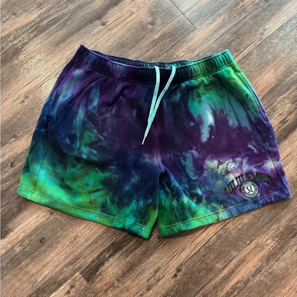 Lululemon Athletica Green and Purple Athletic Shorts